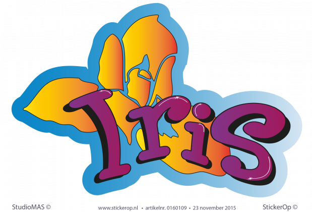Muursticker graffiti - Iris muursticker graffiti Iris