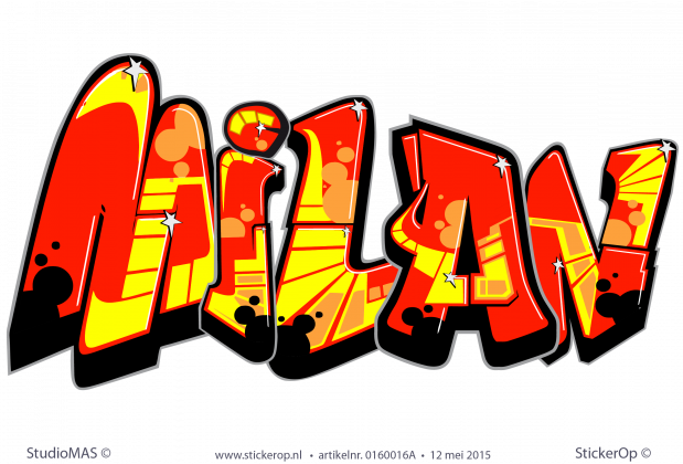 Muursticker graffiti - Milan muursticker graffiti Milan