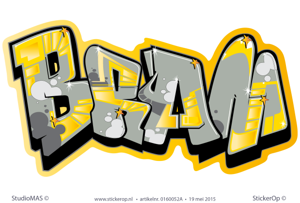 Muursticker graffiti - Bram muursticker graffiti Bram