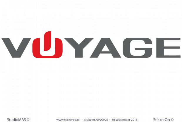 Gevelsticker zakelijk buitenreclame - logo Voyage Muursticker zakelijk logo Voyage