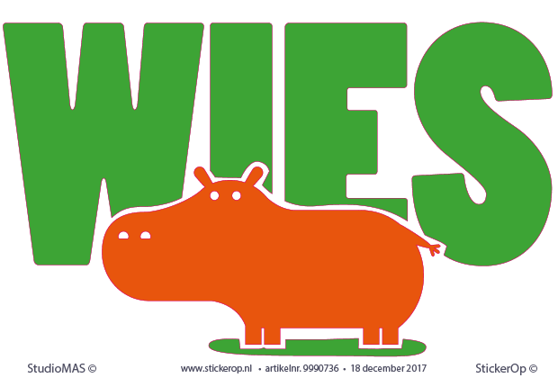 Muurstickers van afbeelding geboortekaartje - Wies Muursticker van geboortekaartje - Wies