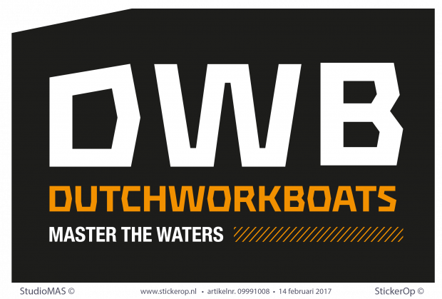 Muursticker zakelijk logo - DWB dutch workboats muursticker zakelijk- logo DWB