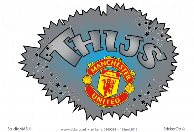 Muursticker graffiti met logo - Thijs Manchester muursticker graffiti Thijs Manchester