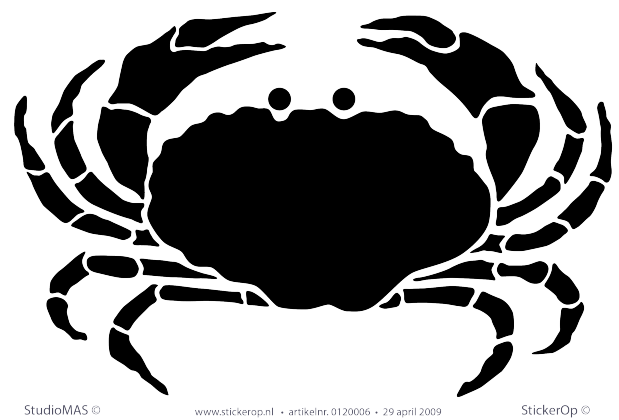 Muurstickers thema muursticker zee krab