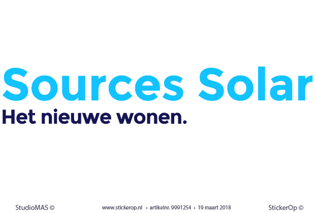 Muurstickers zakelijk gebruik - Logo Sources Solar - twee kleuren zakelijk gebruik - logo Sources Solar