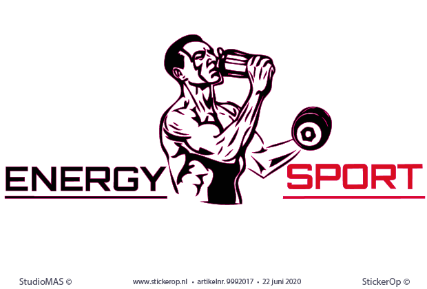 Muursticker van zakelijk logo - Energy Sport van eigen logo - Energy Sport