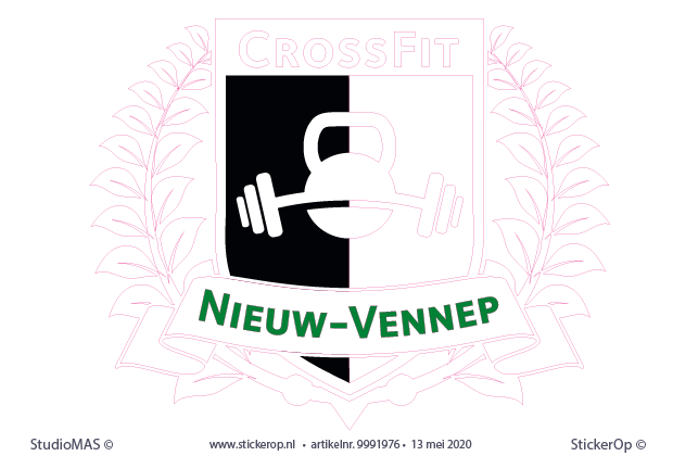 Muursticker zakelijk logo - CrossFit Nieuw-Vennep muursticker eigen logo - CrossFit Nieuw-Vennep