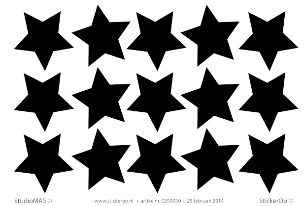 Muursticker decoratie zelf maken - 15 stuks sterren 6 cm muursticker zelf maken sterren 6cm