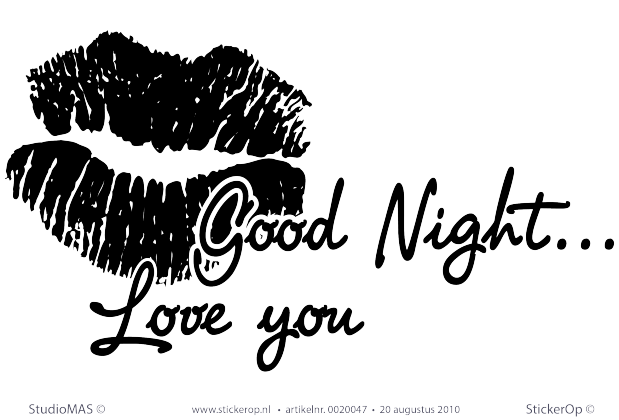 Muurstickers thema muursticker engelse tekst Goodnight Love you