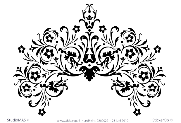 Muurstickers thema muursticker ornament barok 03