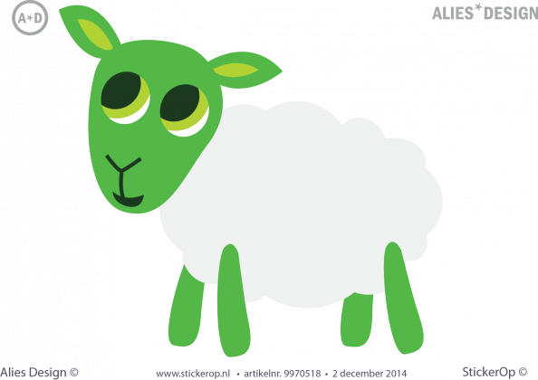 Muurstickers thema muursticker alies design schaap