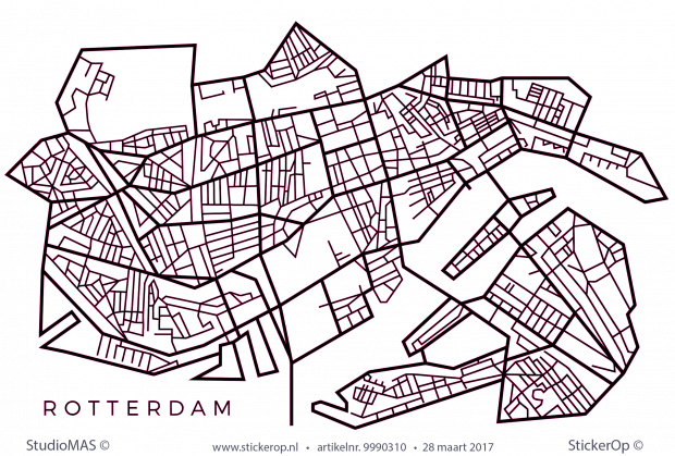 muursticker eigen tekening plattegrond rotterdam