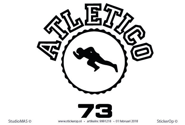 Muurstickers zakelijk gebruik - logo Atletico 73 - Logo Atletico 73