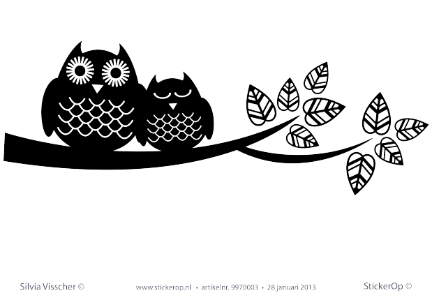 Muurstickers thema muursticker kinderkamer uiltje knappen 02