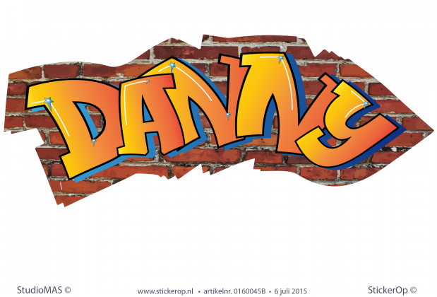 Muursticker graffiti type H - Danny muursticker graffiti Danny