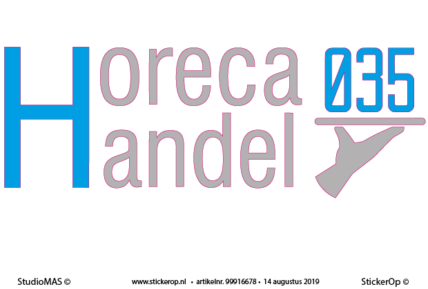 Muursticker van bedrijfslogo - Horeca Handel 035 zakelijk logo -Horeca Handel 035