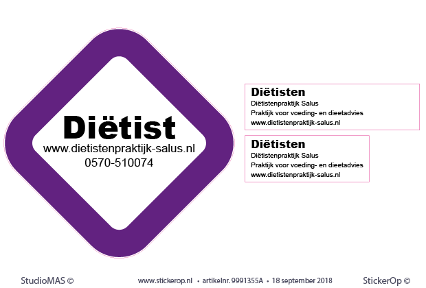 Diverse stickers Diëtistenpraktijk Salus