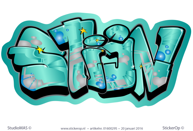 Muursticker graffiti - Stijn muursticker graffiti Stijn