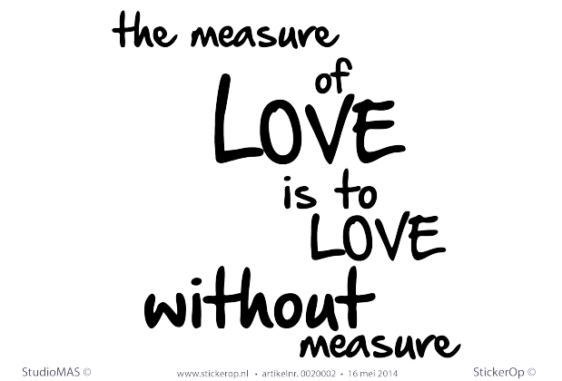 Muurstickers thema muursticker engelse tekst the measure of love