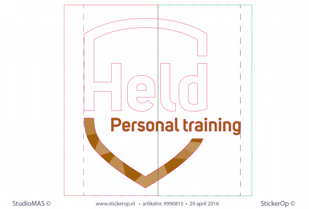 Muursticker zakelijk logo - Held personal training - 150 x 163 cm 02-Muursticker zakelijk logo Held Club