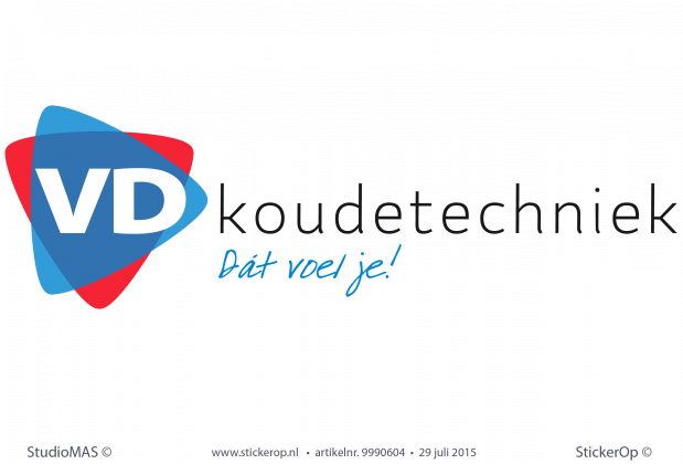 muursticker zakelijk logo VD Koudetechniek