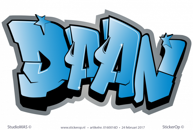 Muursticker graffiti type A - Daan muursticker graffiti type A Daan