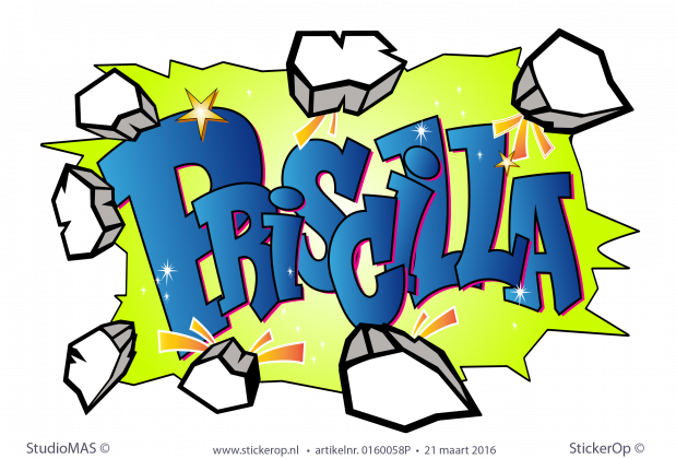 Muurstickers graffiti type G - Priscilla muursticker graffiti type G Prisilla
