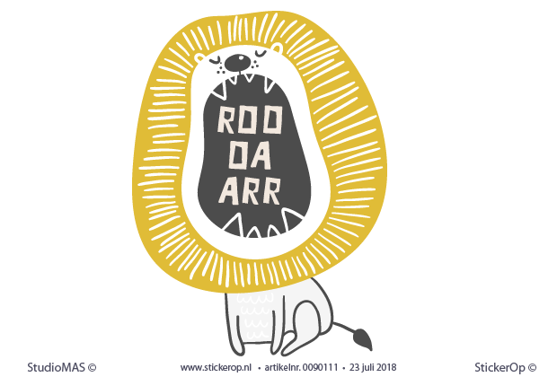 Muurstickers wilde dieren brullende Leeuw
