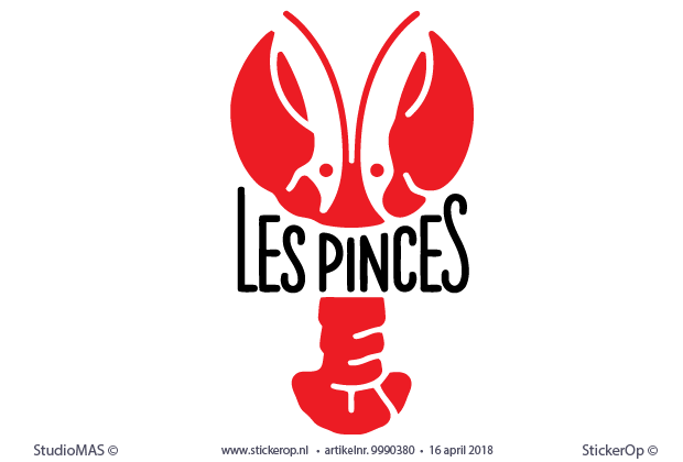 Muurstickers van zelf aangeleverd ontwerp - Eriks favoriete kreeft restaurant - muurstickers eigen ontwerp - Eriks favorriete kreeften restaurant