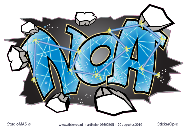 Muursticker graffiti type Galaxy - Noa