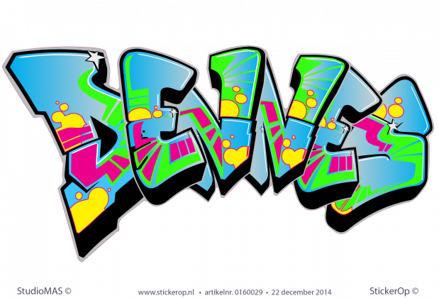 Muursticker graffiti Dennes muursticker graffiti Dennes