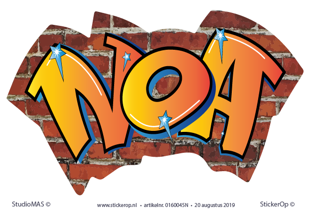 Wonderlijk Muursticker graffiti naam op muur - Noa ZX-25