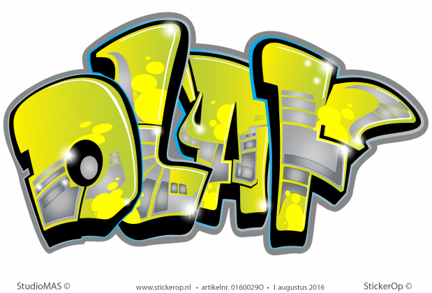 Muursticker full colour graffiti - Olaf muursticker graffiti Olaf