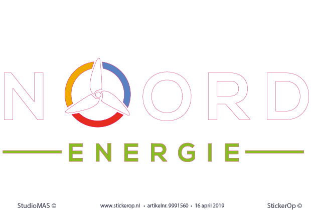 - muursticker zakelijk logo - Noord Energie - Wit