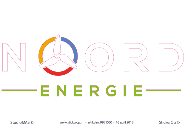 Muurstickers zakelijk logo - Noord Energie - witte versie - muursticker zakelijk logo - Noord Energie - Wit
