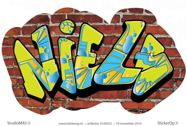 Graffiti Niels muursticker graffiti niels