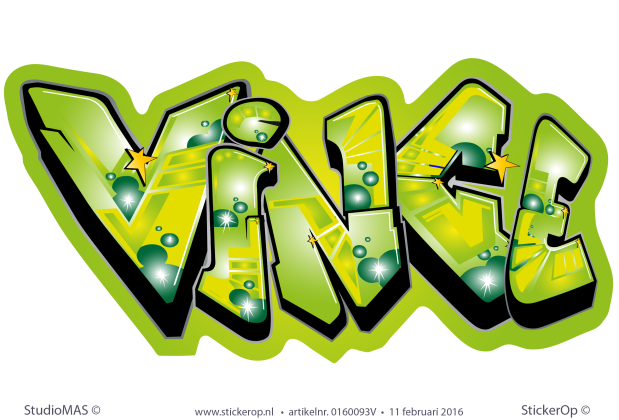Muursticker graffiti - Vince muursticker graffiti typeA Vince