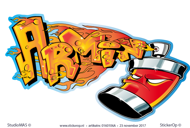 Muurstickers graffiti met spuitbus - Armin