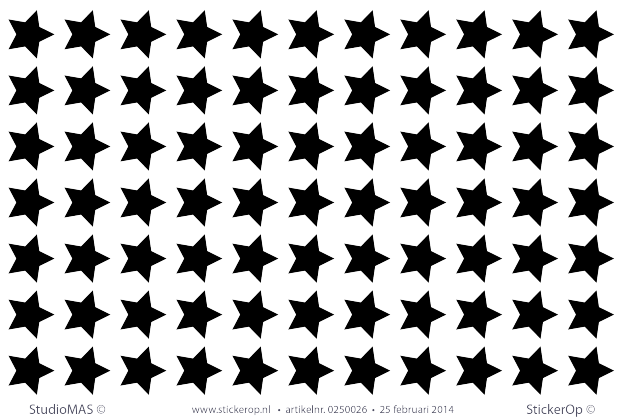 Muurstickers decoratie zelf maken - Set sterren 2 cm - 77 stuks muursticker zelf maken sterren 2cm