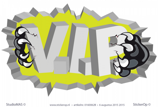 Muursticker graffiti claws - V.I.P. muursticker graffiti VIP