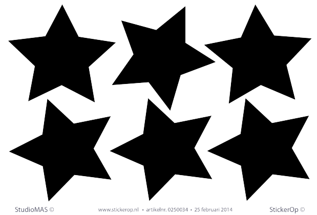 Muurstickers decoratie zelf maken - Set sterren 10 cm muursticker zelf maken sterren 10cm