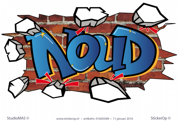 Muursticker graffiti type G - Noud muursticker graffiti Noud