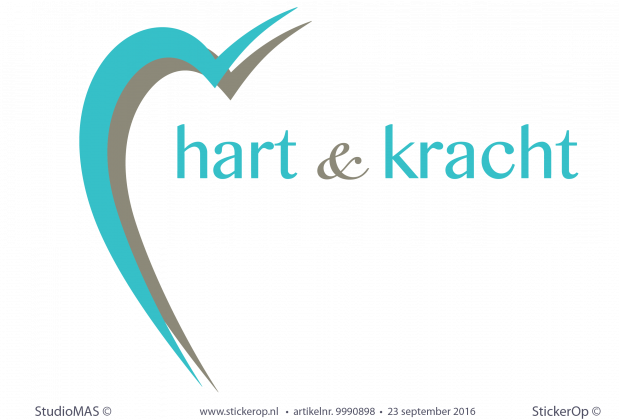 Deursticker zakelijk logo - Hart & Kracht Muursticker zakelijk logo hart en kracht