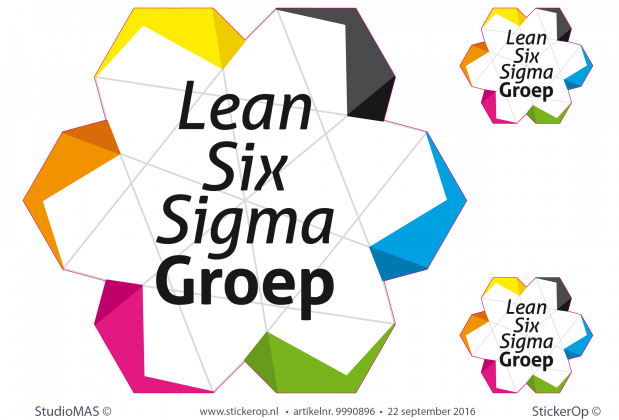 Muursticker zakelijk logo - Lean Six Sigma Group - 1 stuks 100 x 87 cm en 2 stuks 30 x 26 cm. Muursticker zakelijk logo LeanSixSigmaGroup