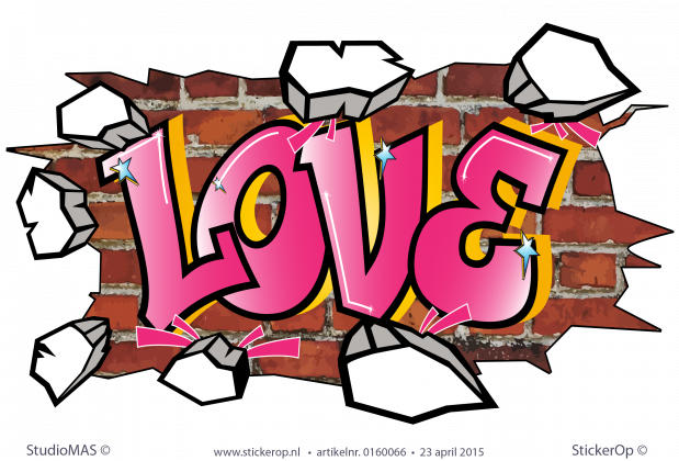 muursticker graffiti love