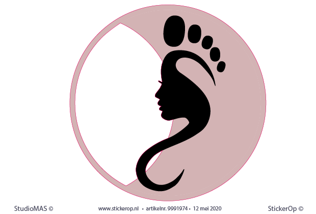 muursticker eigen logo - Michelle face and feet