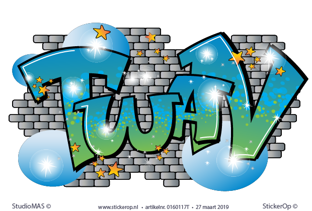 graffiti met eigen naam - Twan