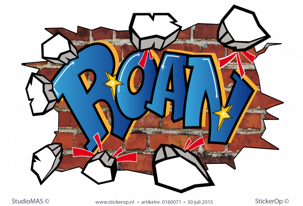 Muursticker graffiti type G - Roan muursticker graffiti Roan