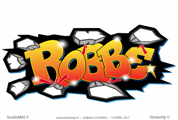 Muurstickers graffiti - Robbe muursticker graffiti Robbe