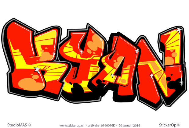 Muursticker graffiti type A - Kyan muursticker graffiti type A Kyan